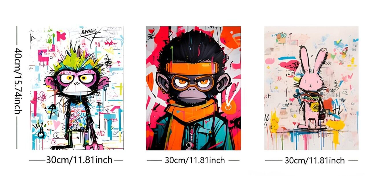 GRAFFITI MONKEY WITH BALLOONS BANKSY DEEP UNFRAMED CANVAS WALL ART PICTURE PRINT