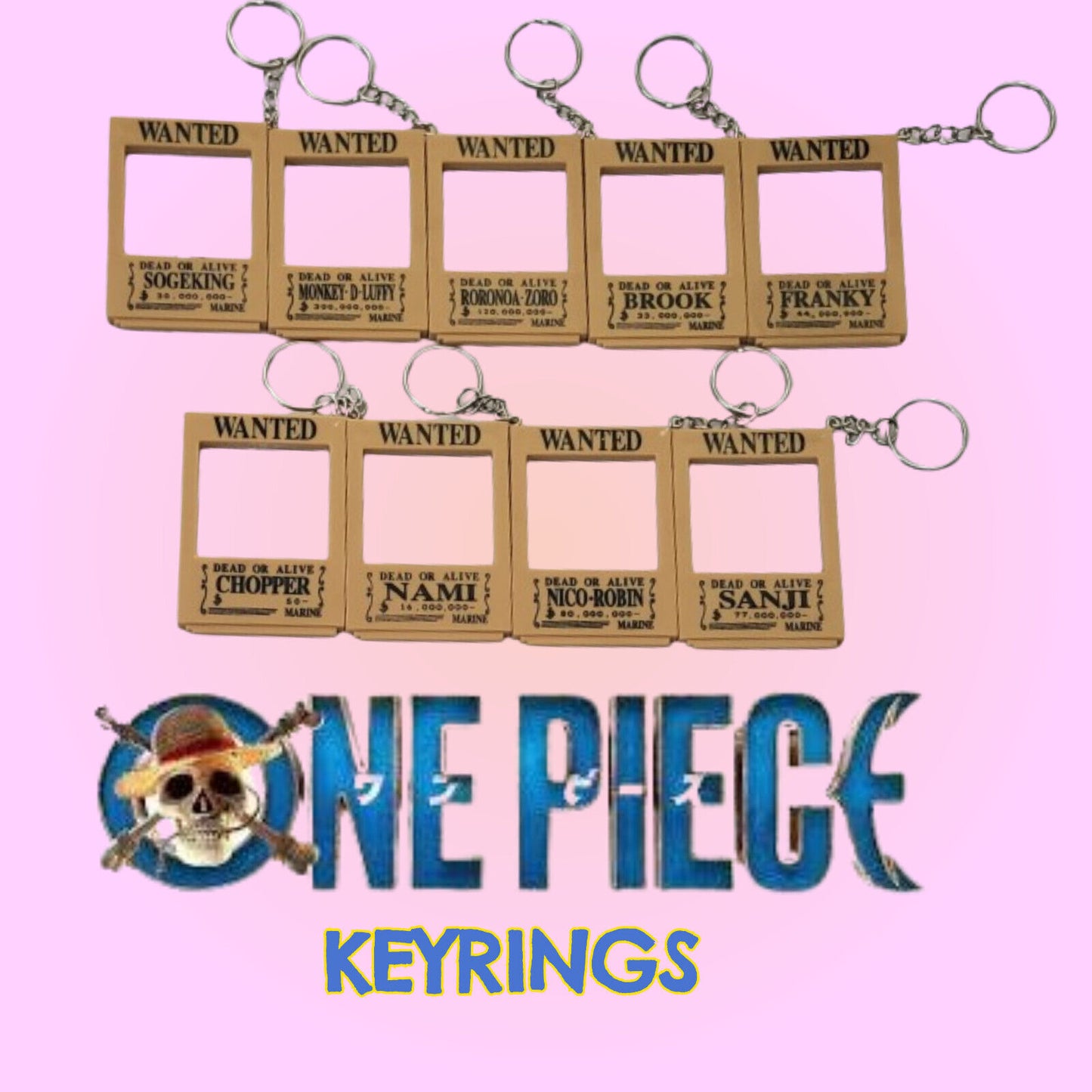Anime One Piece LUFFY PVC Keyring Keychain Figure Model Pendant 🇬🇧 WANTED