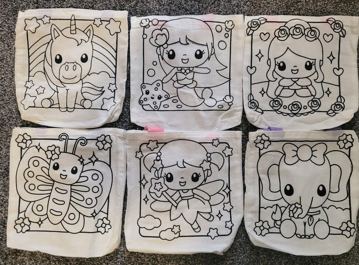 Kreative Kids Colour Your Own Canvas Bag 6 Designs 2 Collect & Colour Choose