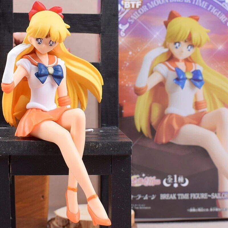 Sailor Moon Anime Venus Mercury Jupiter Mars Water Ice Sitting Figure Toys