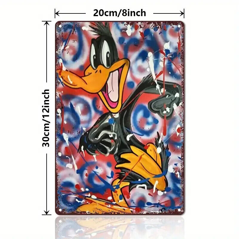 DAFFY DUCK Tin Metal sign GIFT Art Deco Movie GRAFFITI MULTI COLOUR
