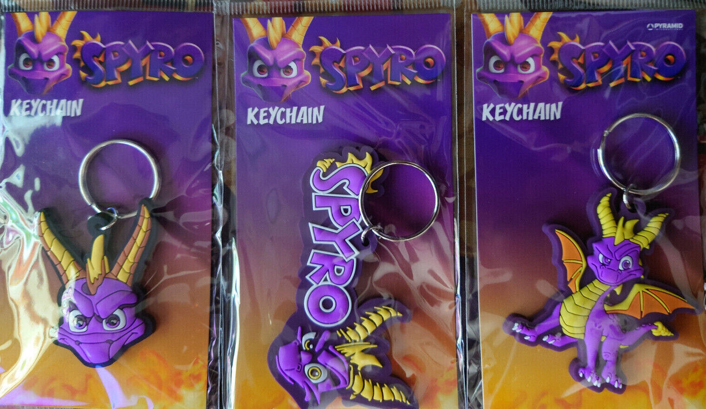 SPYRO the Dragon 2D Chibi Rubber Keyrings YOU CHOOSE New KEY CHAIN FILLER
