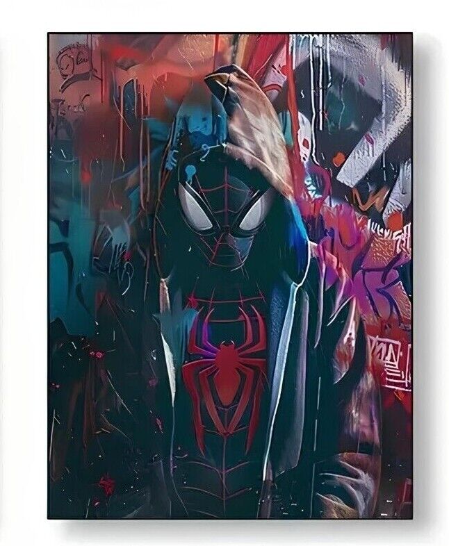 Spiderman Canvas Marvel GAMING GRAFFITI Abstract Face Print Superhero SPIDER MAN
