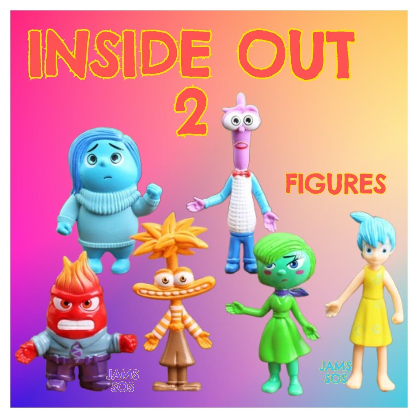 Disney Inside Out 2 Kids Toy Figure PVC Model Collectible ANXIETY DISGUST SAD