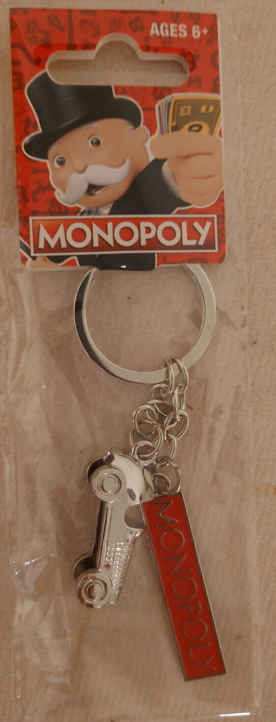 MONOPOLY Official Game METAL Keyring Keychain 4CM silver 2024 HAT CAR DOG
