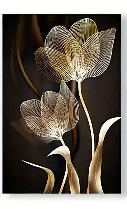 BLACK TULIP Canvas Art Pictures Large BEAUTIFUL CLASSIC GOTHIC GOTH LOVE GOLD