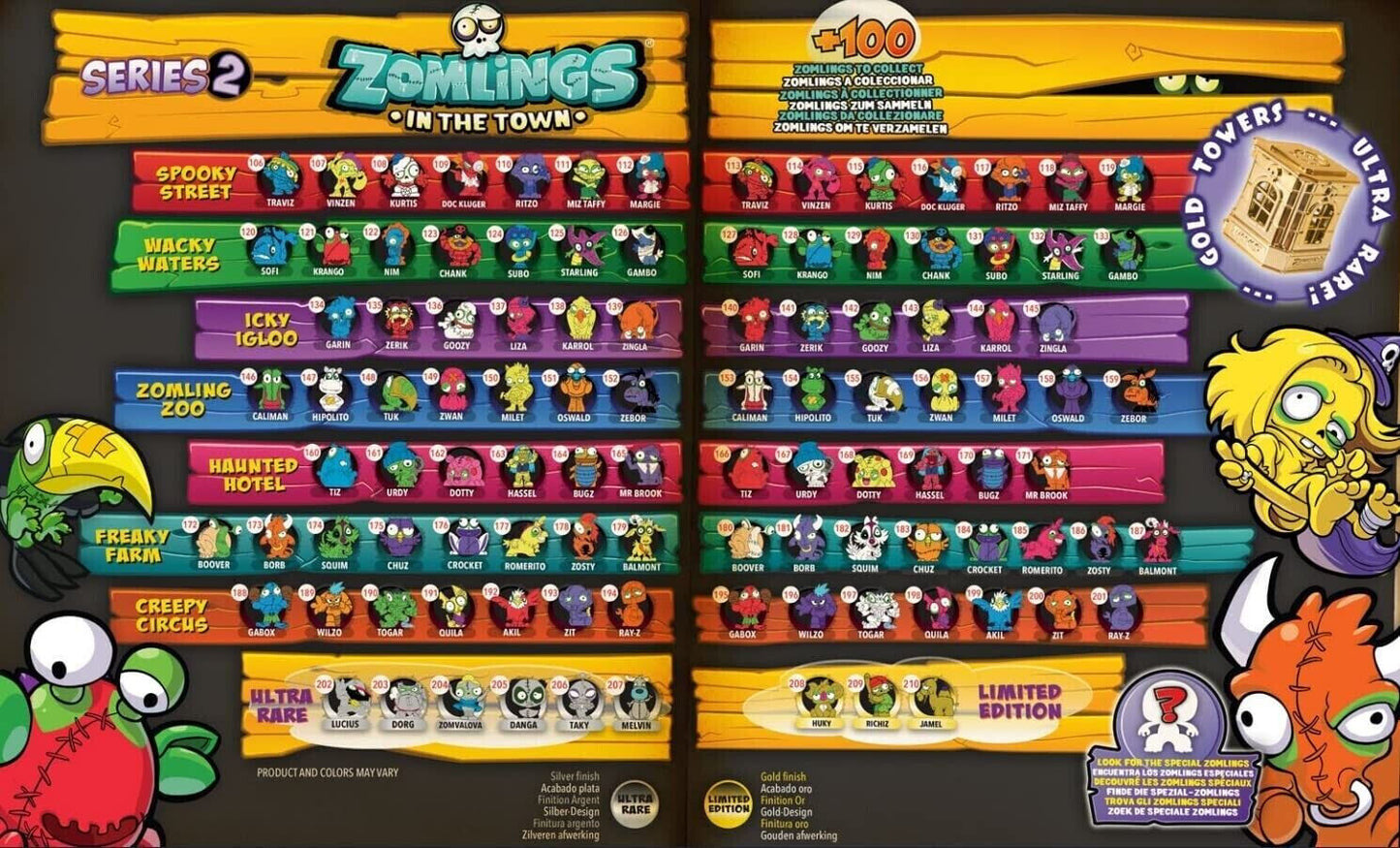 2 X Zomlings In The Town Series 2 Bundle Towers Blind Bag Figures