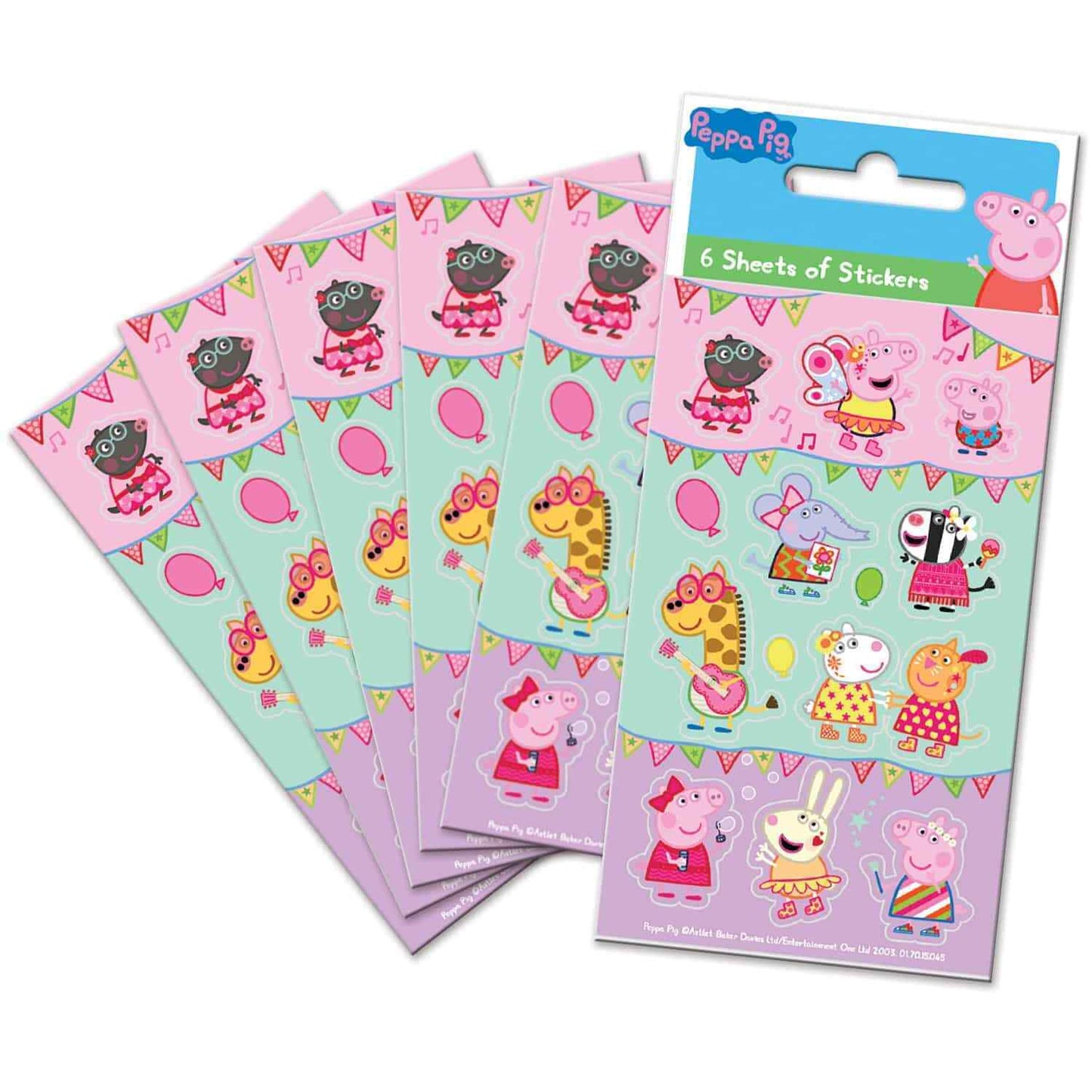 Peppa Pig Rainbow Foil Reward Sticker Pack Reusable Party Pack Carnival Dress up