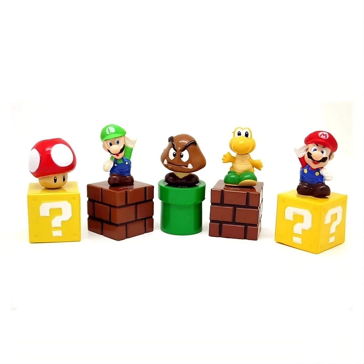5Pcs Super Mario Bros Mini Figures Toys BORHTERS LUIGI TOAD KOOPA GOOMBA SET
