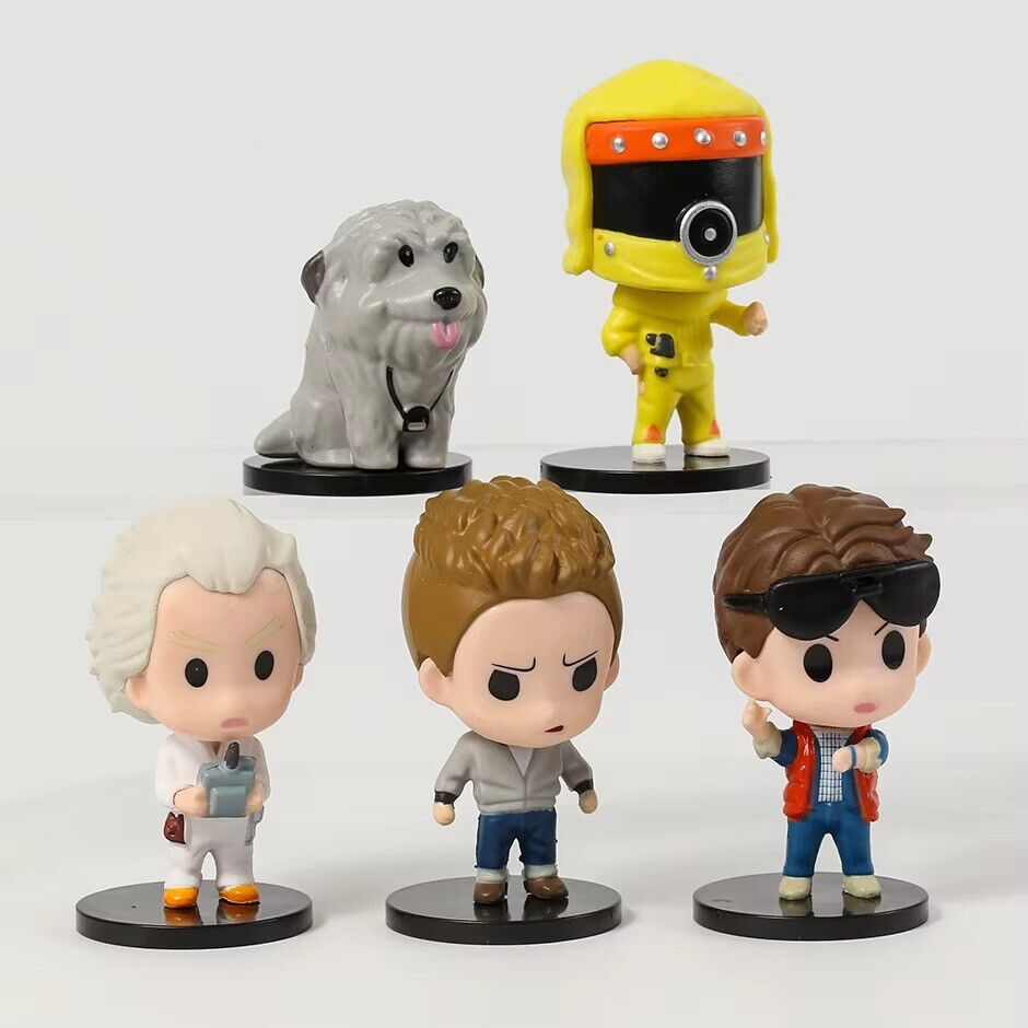 BACK TO THE FUTURE BTTF Figures DOC MARTY BIFF EINSTEIN RADIATION SUIT MOVIE