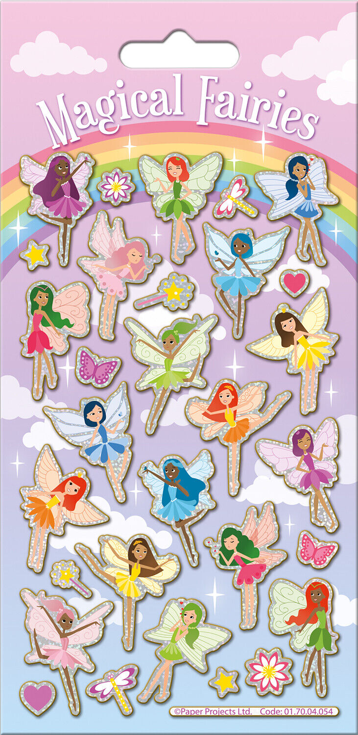 FUN FOILED STICKERS REUSABLE WOODLAND SEALIFE PRINCESS FAIRIES MAGICAL SPARKLY