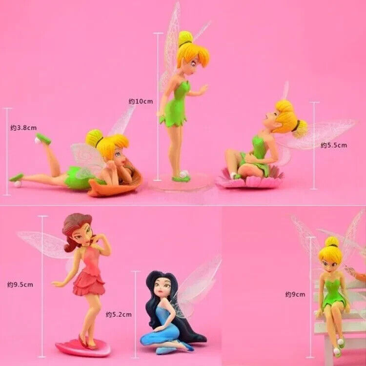 Tinkerbell Fairy Princess Action Miniature Figure Cake Topper Doll Toys Kids