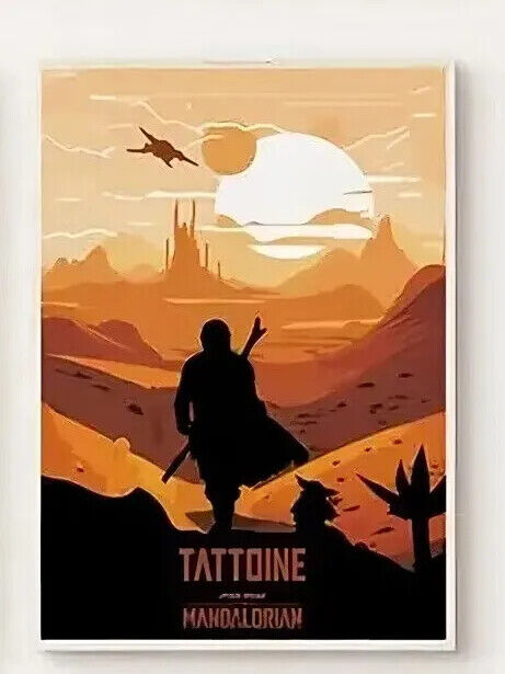 Star wars MANDALORIAN Canvas Wall Art Movie Poster Print Picture DESERT