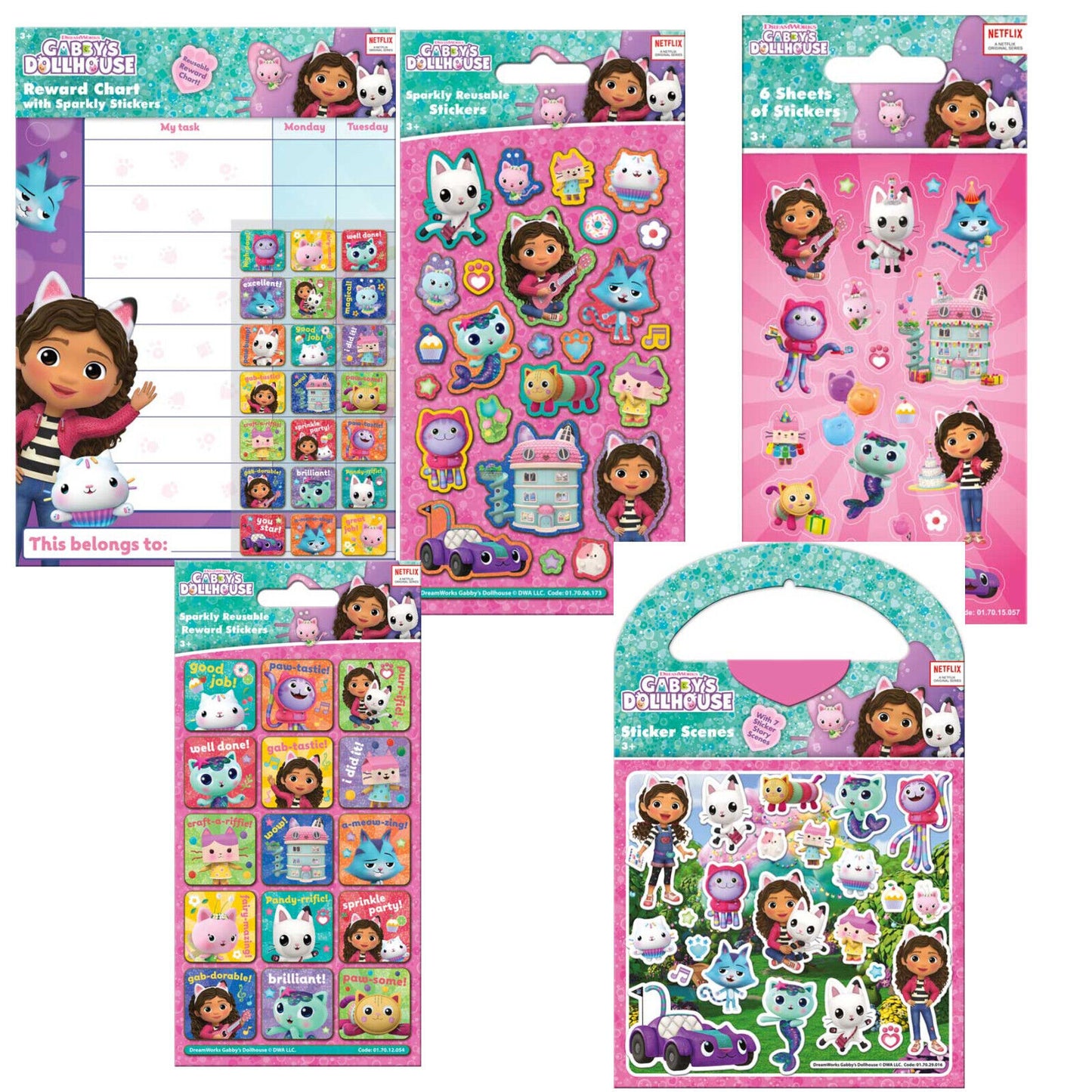 Gabbys Dollhouse Reward Chart STICKER SCENE STICKERS FOIL gabby's doll house