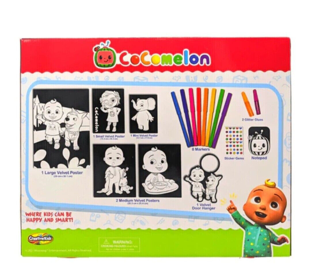 Cocomelon Jumbo Velvet Art Set BNIB Creative Colouring Kids Activity
