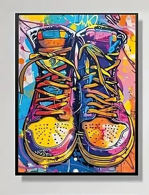 BASKETBALL NET SNEAKERS BALLS CANVAS Film Movie Art Wall PRINT SPORT MULTICOLOUR