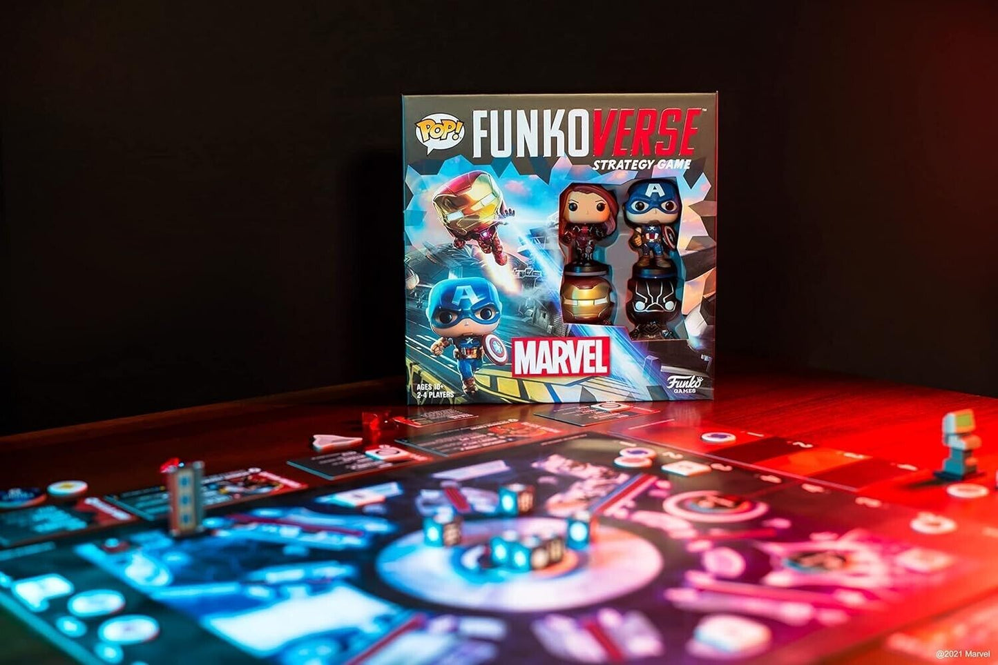 Marvel Strategy Board Game 4 Funko Figures Avengers Funko Funkoverse iron man