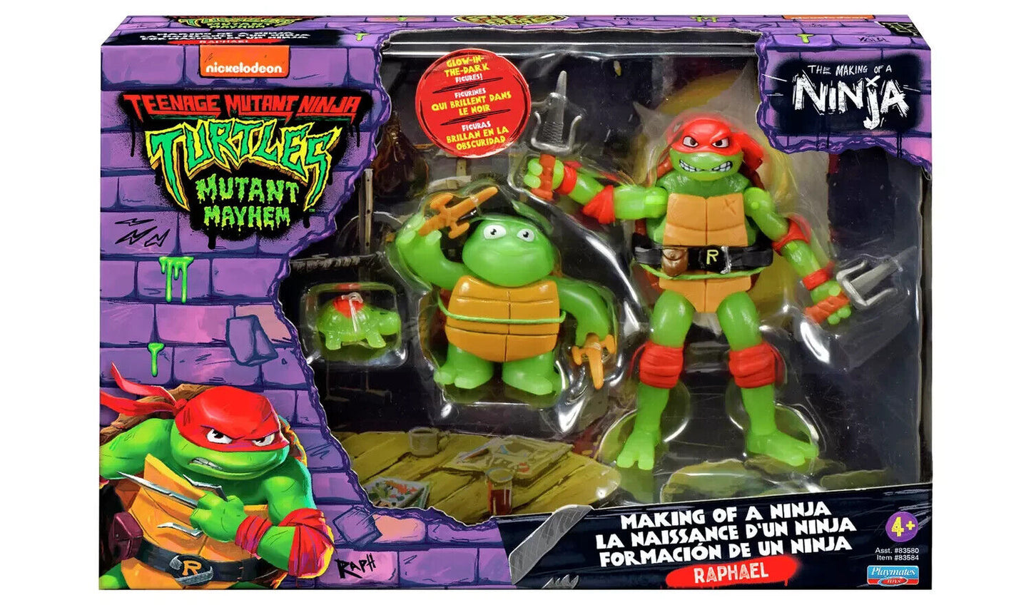 GLOW IN THE DARK TMNT Mutant Mayhem Raphael Making Of A Ninja Exclusive FIGURE
