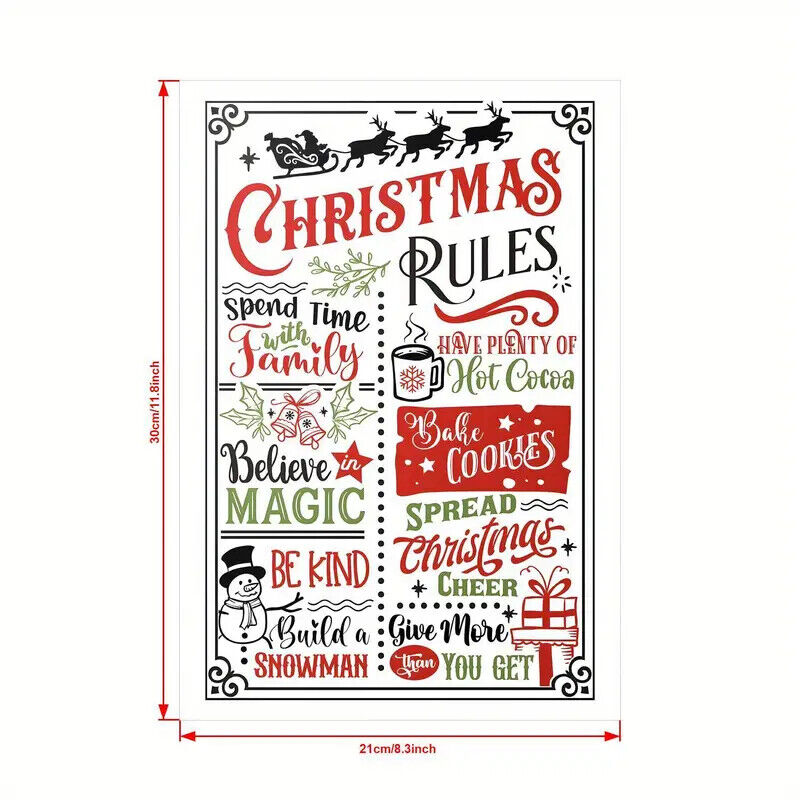 CHRISTMAS RULES Canvas Wall Art Movie Poster Print XMAS KIDS FUN NOVELTY SIGN