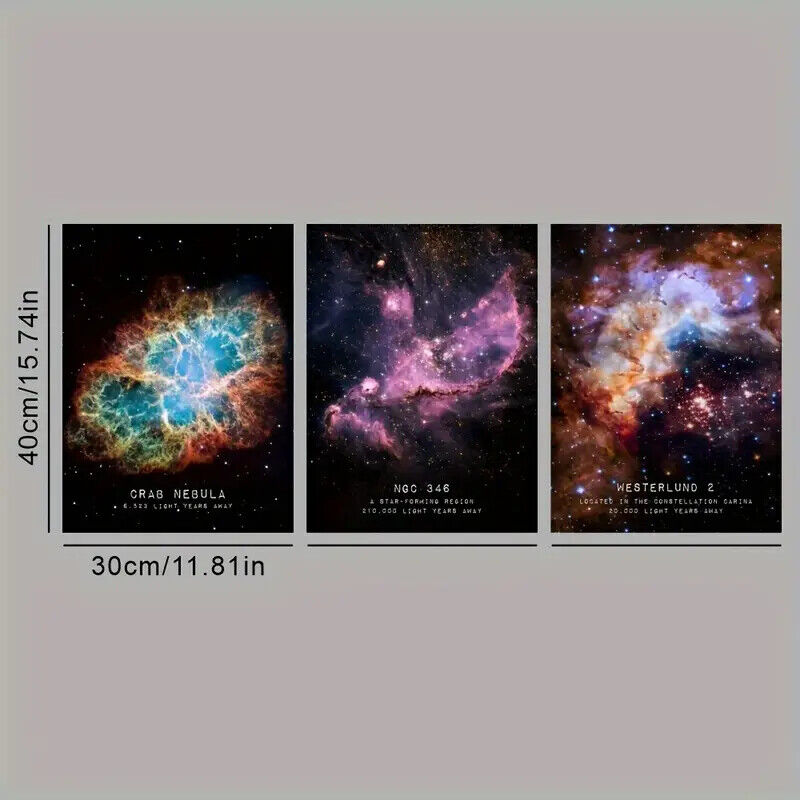 Space NASA Galaxy Universe Canvas Poster CRAB NEBULA NGC 346 WESTERLUND 2 WALL