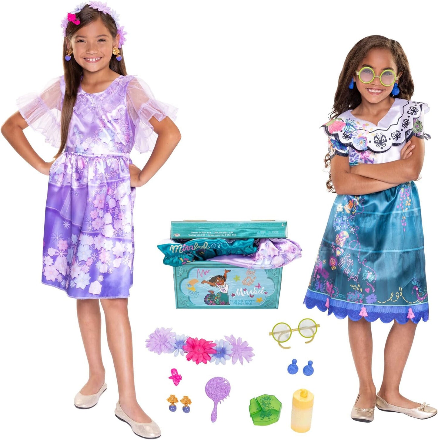 New Disney Encanto Mirabel Isabel Madrigal Sisters Dress Up Accessories Trunk