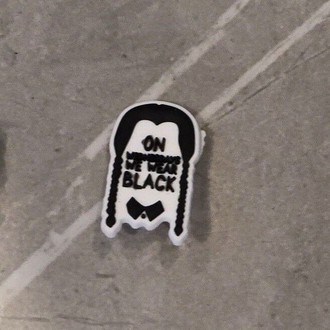 WEDNESDAY ADDAMS FAMILY Croc Charms Clog Shoe TV Movies Film Character Jibbit