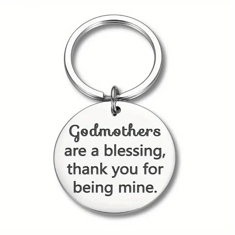 GODMOTHER GIFT GODMOTHERS ARE A BLESSING THANK YOU BEING MINE PINK keyring