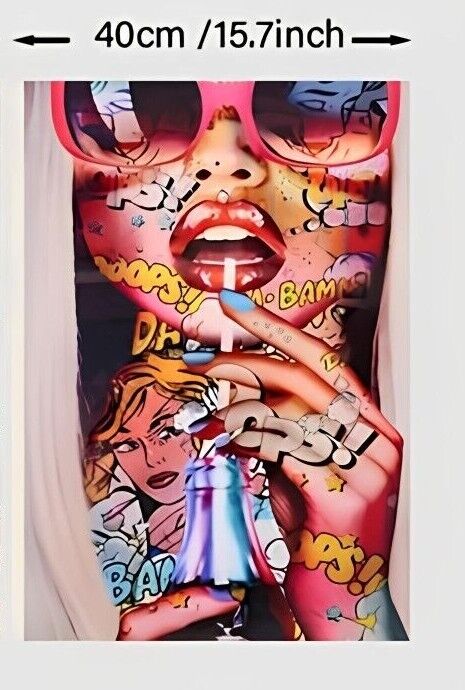 COMIC RETRO WOMEN POP ART CANVAS WALL ART PICTURE PRINT LOLLIPOP FUNKY BRIGHT