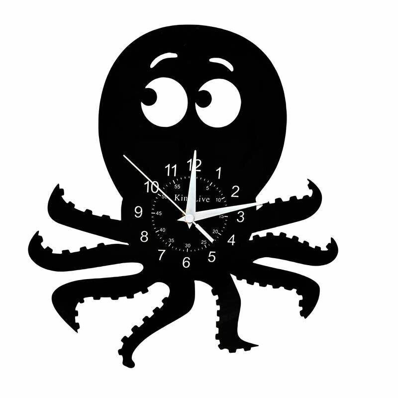 OCTOPUS SEA Animals Vinyl Wall Clock Home Decor FUNNY Birthday Holiday SQUID