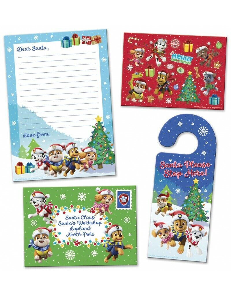 Paw Patrol Christmas Letter to Santa Pack and Gift Labels Hanger Chase Skye