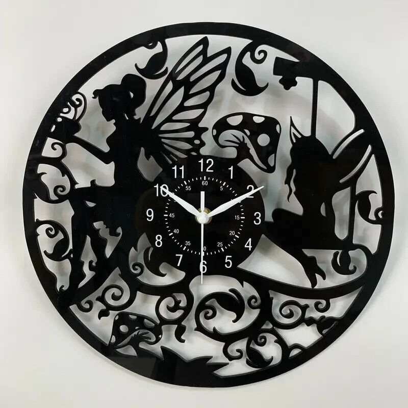 Tinker Bell Disney Vinyl Wall Clock FAIRYS Birthday Holiday Home TOADSTALLS