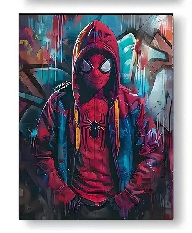 Spiderman Canvas Marvel GAMING GRAFFITI Abstract Face Print Superhero SPIDER MAN