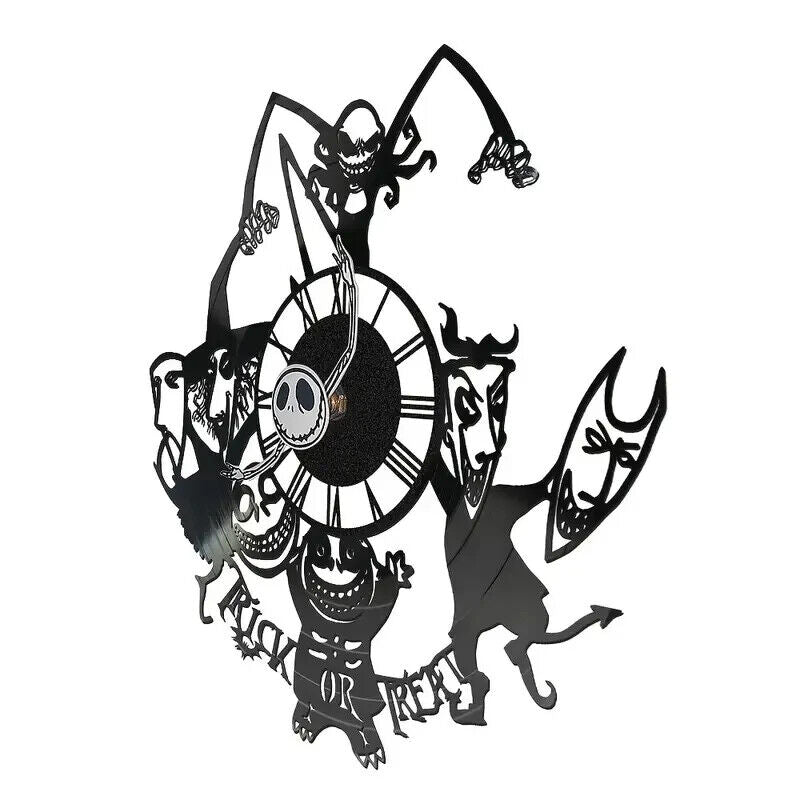 Jack Skellington Nightmare Before Christmas VinylWall Clock TRICK OR TREAT