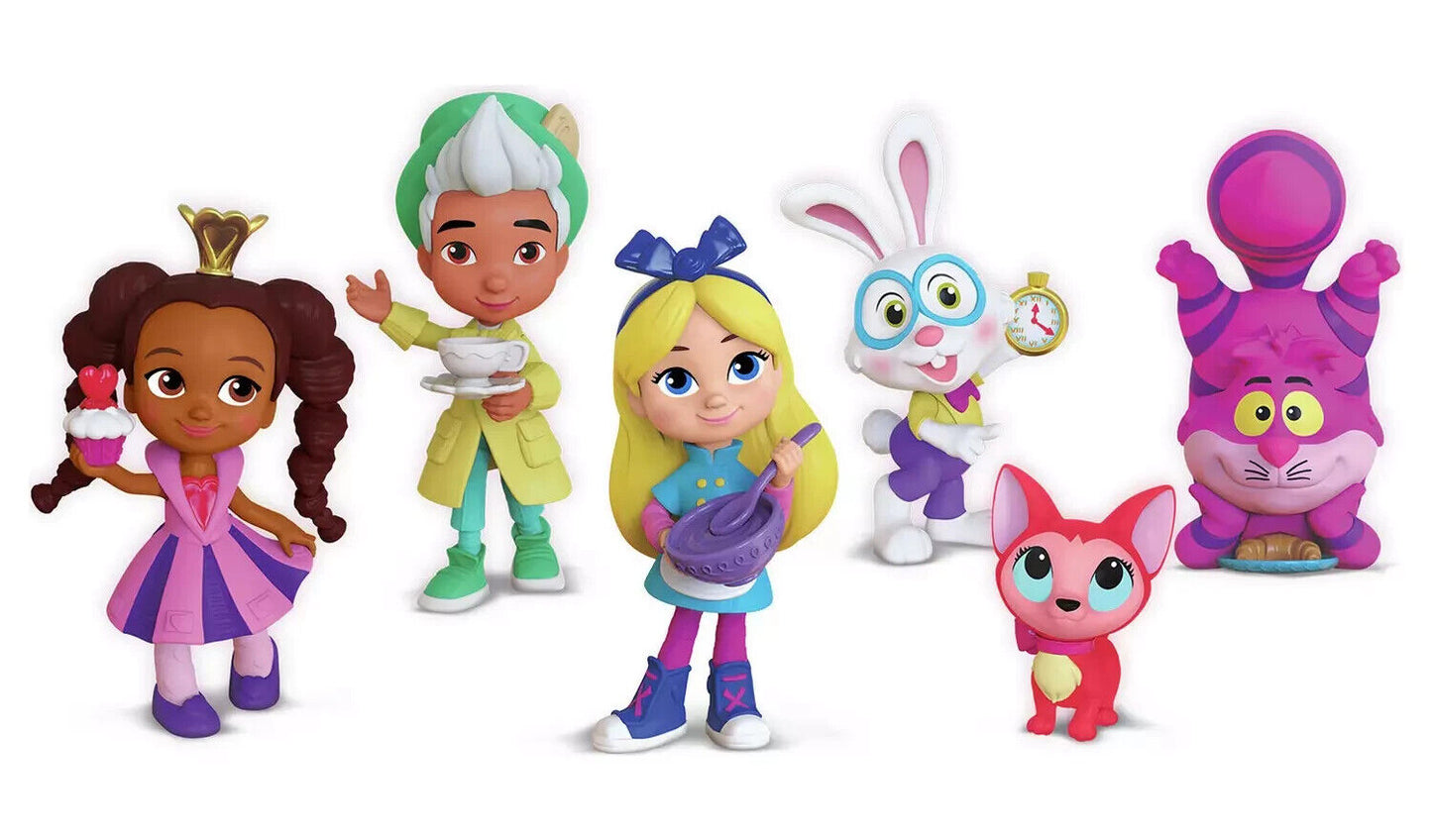 NEW Disney Junior Alice's Bakery Wonderland Friends 6 Figure Pack RABBIT CAT