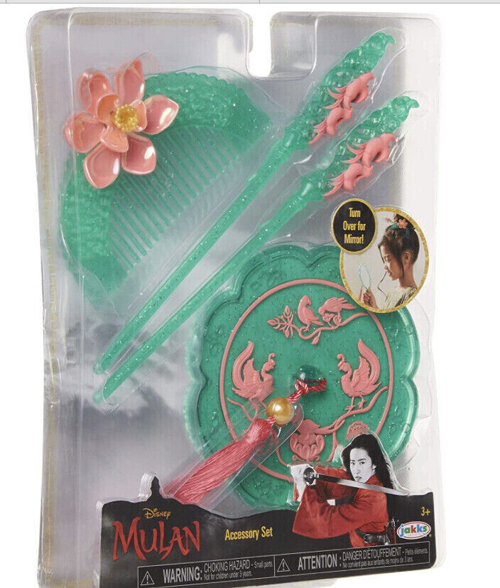 Disney Mulan Accessory Set Includes Comb Mirror and Hair Accessories