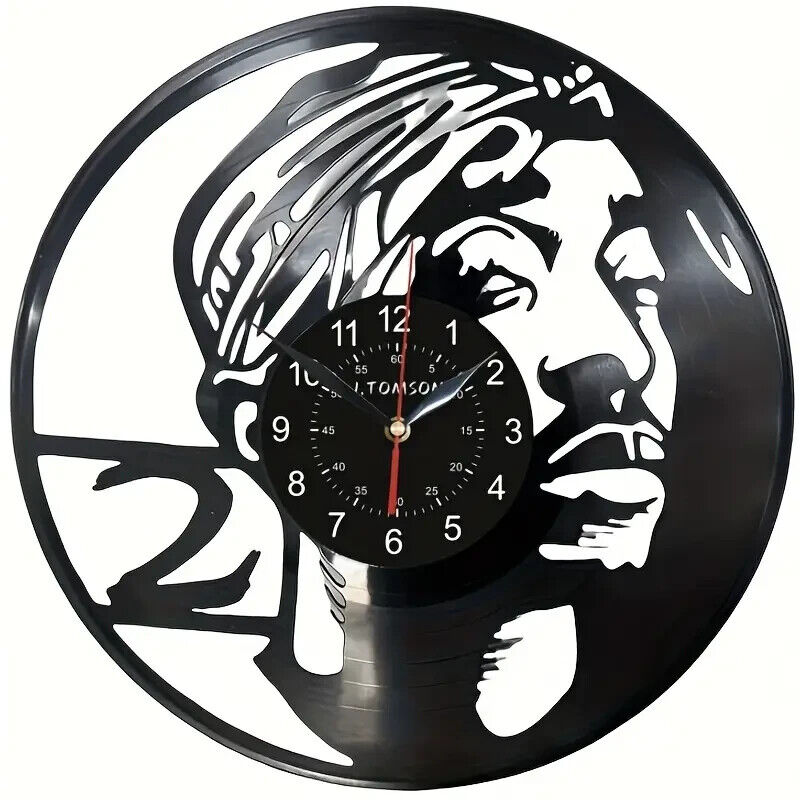 Tupac 2 Pac Vinyl Wall Clock Gift Birthday Holiday 2PAC Room Decor Design