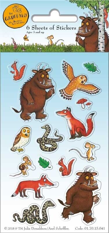 The Gruffalo Fun Stickers REWARD CHART PARTY SCENE SET FOIL JULIA DONALDSON