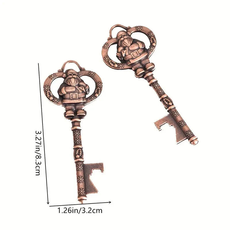 Antique Copper Santa Claus Christmas Key Bottle Opener Stocking Filler XMAS