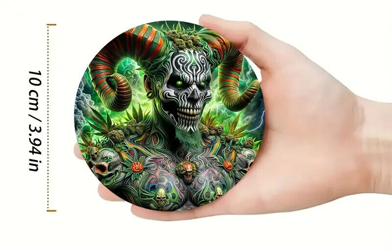 6 Beautiful NEON ABSTRACT MYSTICAL HORROR Coasters Drinks Coaster MAGIC SKULL