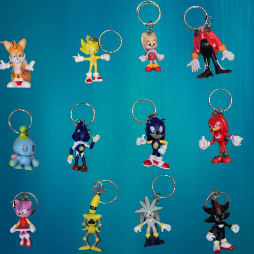 SONIC THE HEDGEHOG Official Keyring 2D Rubber TAILS SHADOW Sega Gaming CHOOSE