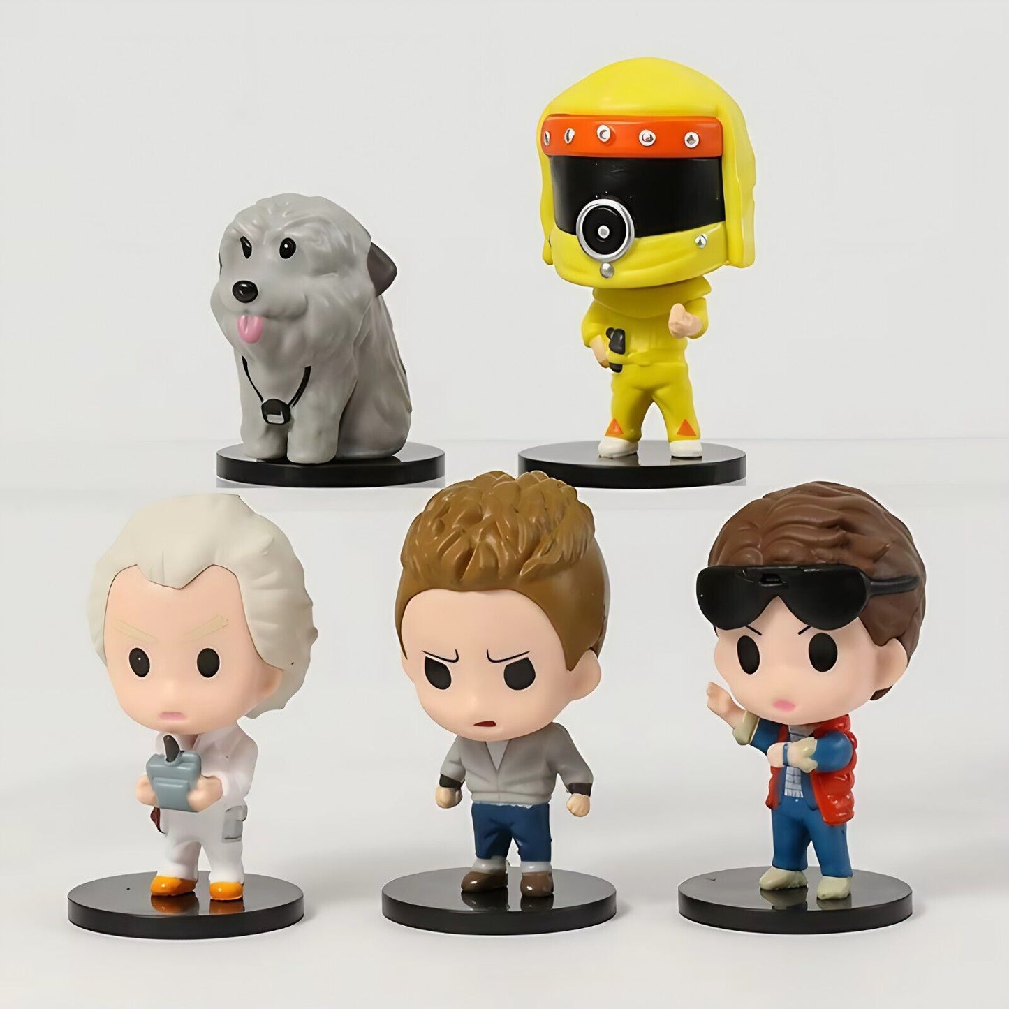 BACK TO THE FUTURE BTTF Figures DOC MARTY BIFF EINSTEIN RADIATION SUIT MOVIE