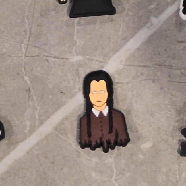 WEDNESDAY ADDAMS FAMILY Croc Charms Clog Shoe TV Movies Film Character Jibbit