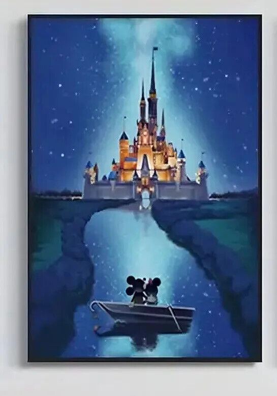 XLarge Disney Mickey & Minnie Mouse Castle Wall UNFramed Canvas Picture 30X42