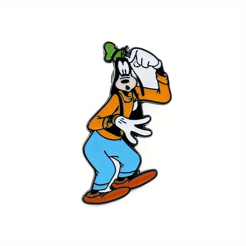 PLUTO GOOFY Metal Enamel Pin Badge TV SHOW CARTOON MOVIE MICKEY MOUSE CHAIN GANG