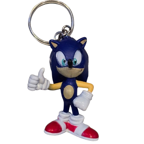 SONIC THE HEDGEHOG Official Keyring 2D Rubber TAILS SHADOW Sega Gaming CHOOSE