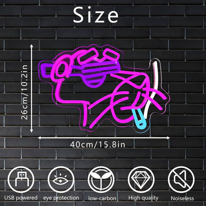 PINK PANTHER SMOKING cartoon character Neon Sign led light CLOUSEAU MAN CAVE FAG