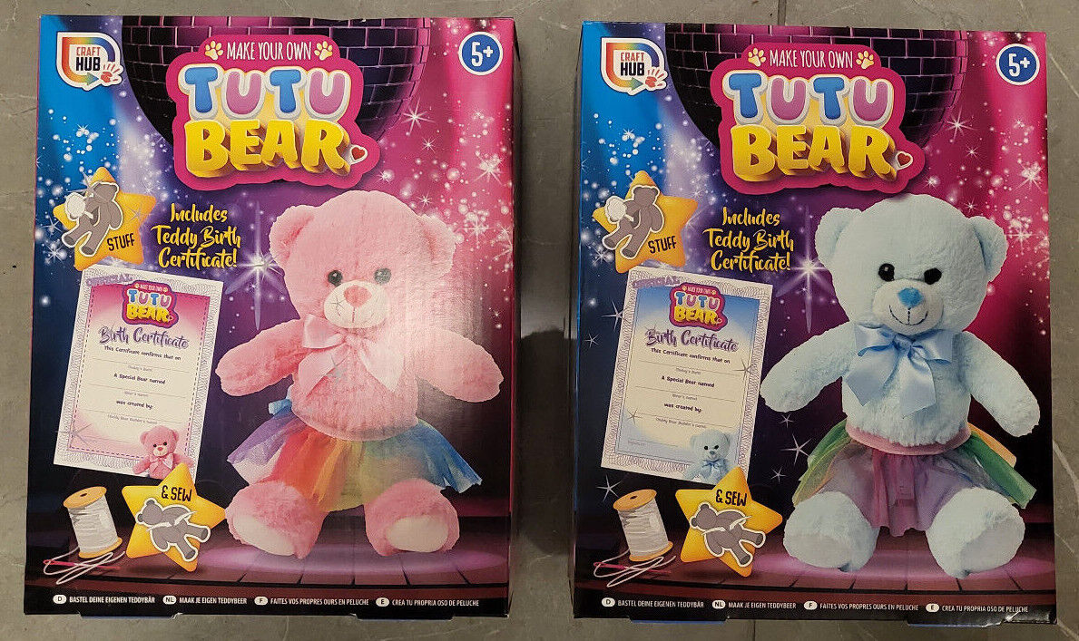 GRAFFIX MAKE YOUR OWN TUTU BEARS PINK BLUE KIDS CERTIFICATE CREATE CRAFTS TOYS