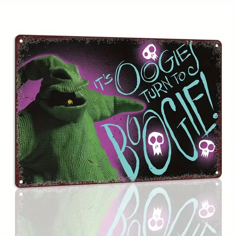 ITS OOGIE TURN TO BOOGIE MAN Tin Metal sign Halloween Horror Art Deco NETFLIX
