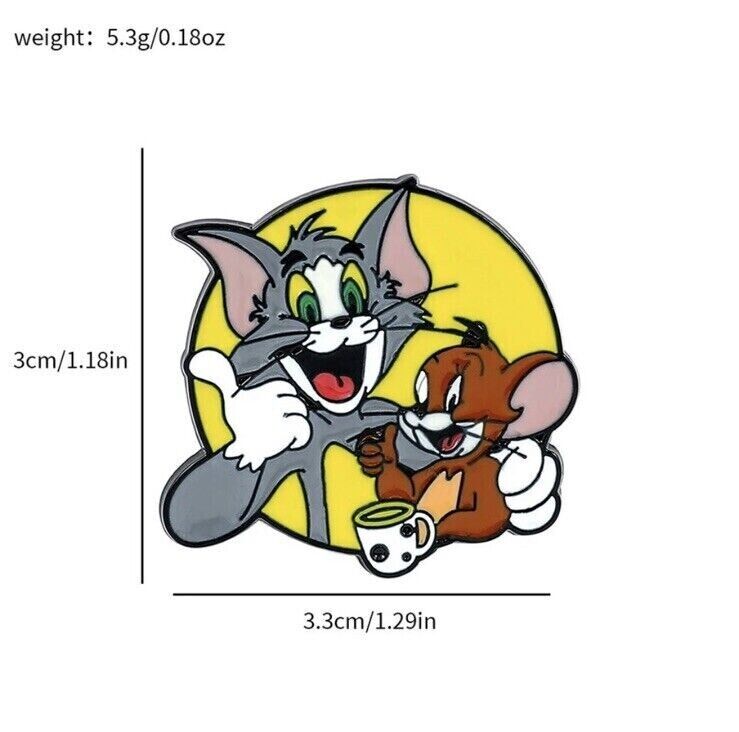 Tom and Jerry Cartoon Enamel Pin Badge Warner Brothers Retro Badge YELLOW