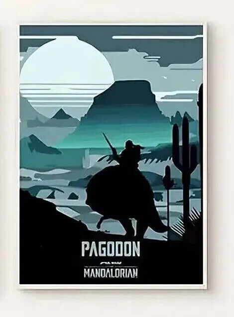 Star wars MANDALORIAN Canvas Wall Art Movie Poster Print Picture DESERT